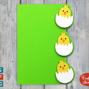 de voeux de poussin de Pâques | Carte de Pâques avec bord latéral SVG