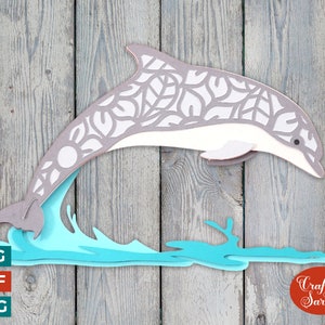 Grand dauphin SVG | Fichier de découpe 3D Dolphin en couches
