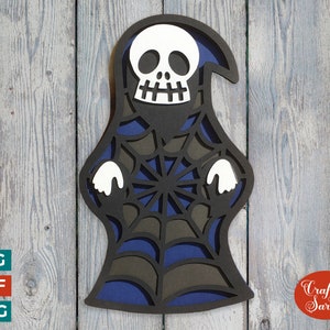 Grim Reaper SVG | Layered Grim Reaper Halloween Cutting File