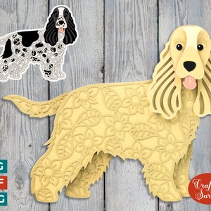 Cocker Spaniel SVG / Archivo de corte de Cocker Spaniel en capas