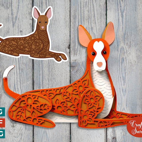 Podenco SVG | Layered Pharaoh Hound Cutting File