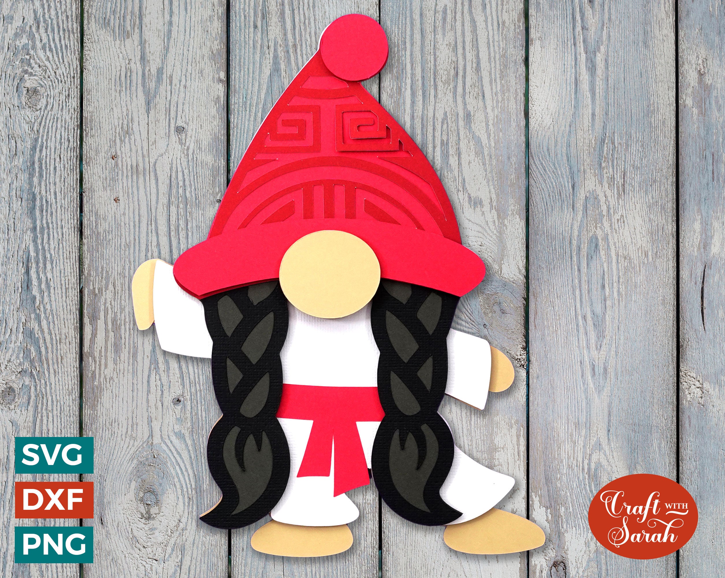 Martial Arts Gnome SVG | Layered Tae Kwon Do Female Gonk Cut Files