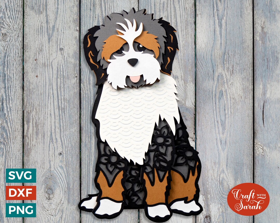 Bernedoodle SVG Layered Bernedoodle Dog Cutting File Etsy