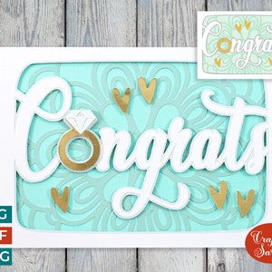 Tarjeta de compromiso / Tarjeta de felicitación de compromiso en capas SVG