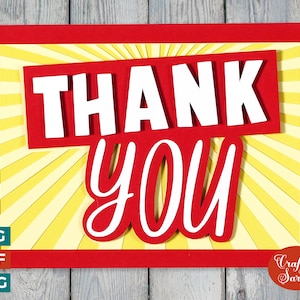Thank You Greetings Card | Layered Thank You Card SVG