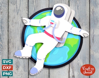Astronaut SVG | Layered Outer Space Cutting File