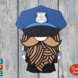 Gnome policier SVG | Lime à découper pour nain de flic des États-Unis
