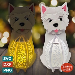 Westie lantaarn SVG | Lantaarnsnijbestand West Highland Terrier