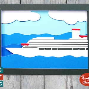 Biglietto di auguri per nave da crociera / Biglietto di auguri a strati SVG