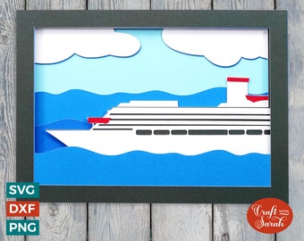 Cruise Ship Greetings Card | Layered Greetings Card SVG