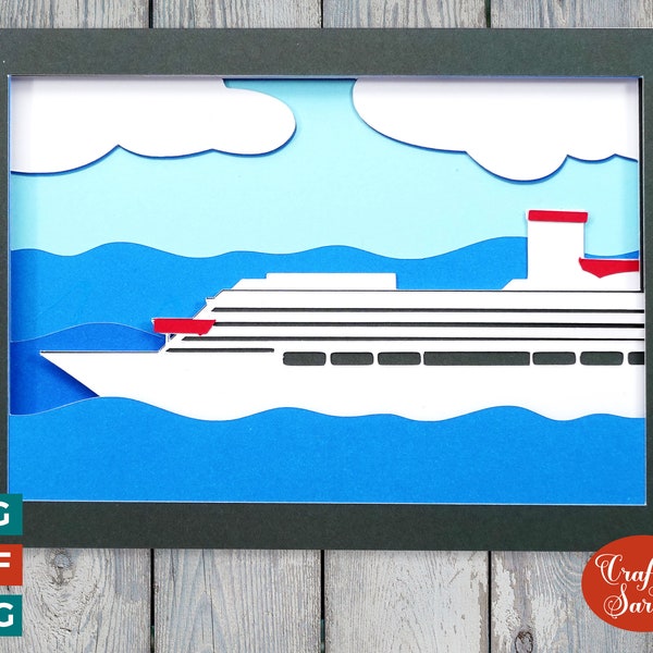 Cruise Ship Greetings Card | Layered Greetings Card SVG