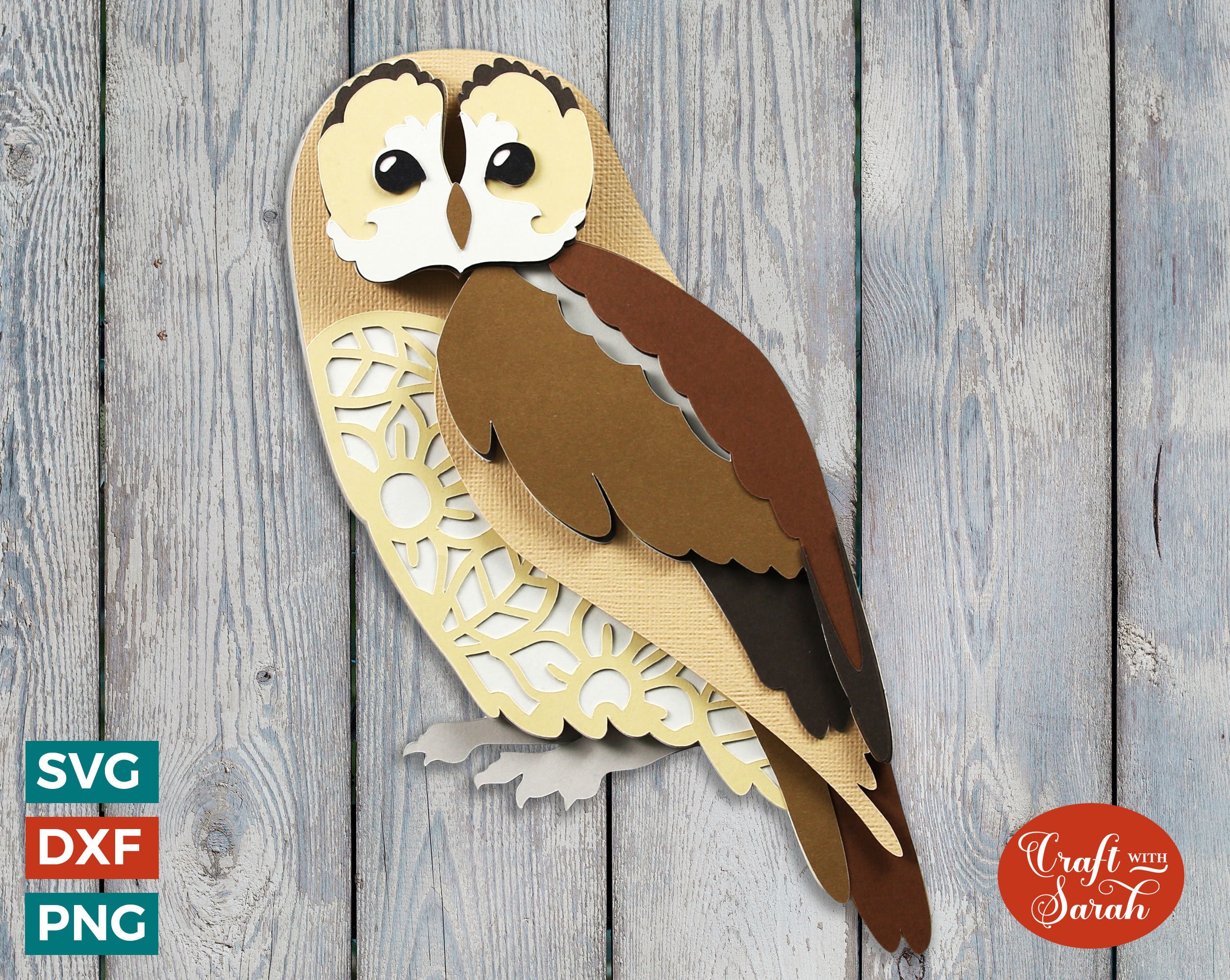 Owl SVG | Layered Woodland Tawny Owl Cutting File