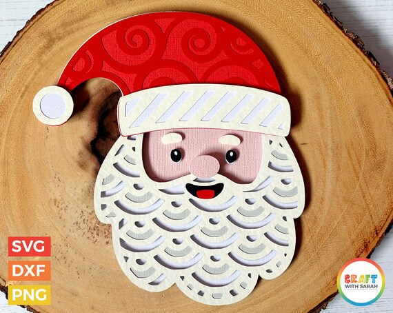 Download Santa Face Svg Layered Father Christmas Cutting File Etsy