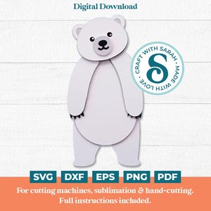 Polar Bear SVG | Layered Cute Animal Cut Files