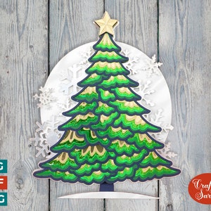 Christmas Winter Tree SVG | Layered Festive Tree Cutting File