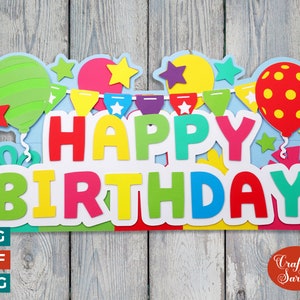 GIANT Happy Birthday gelaagde SVG | Standaard verjaardagsbord