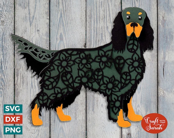 Gordon Setter SVG | Layered Black & Tan Setter Cutting File
