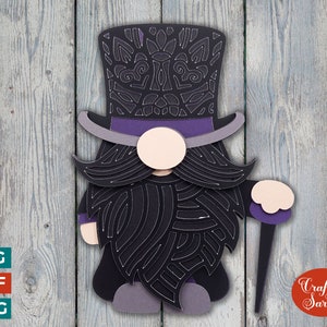 Gothic Gnome SVG File | Layered Male Gothic Gnome Cutting File