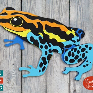 Grenouille fléchette empoisonnée SVG | Lime à découper pour grenouilles empoisonnées