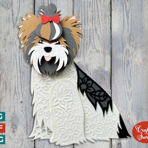 Biewer Terrier SVG | Lime à découper pour chien Biewer Terrier en couches
