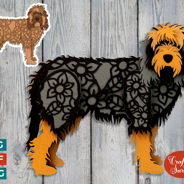 Otterhound SVG | Layered Otterhound Dog Cutting File