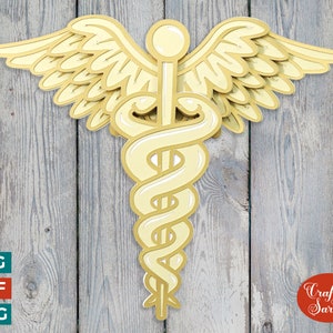 Caduceus SVG | Layered Caduceus Cutting File