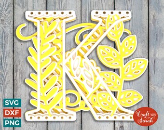 Letter K 3D Alphabet SVG for Cricut, 3D SVG K Monogram