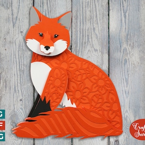 Renard SVG | Lime à découper en couches pour renard des bois
