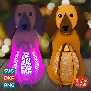 Dackel Laterne SVG | Layered Dackel Laterne Schneidedatei