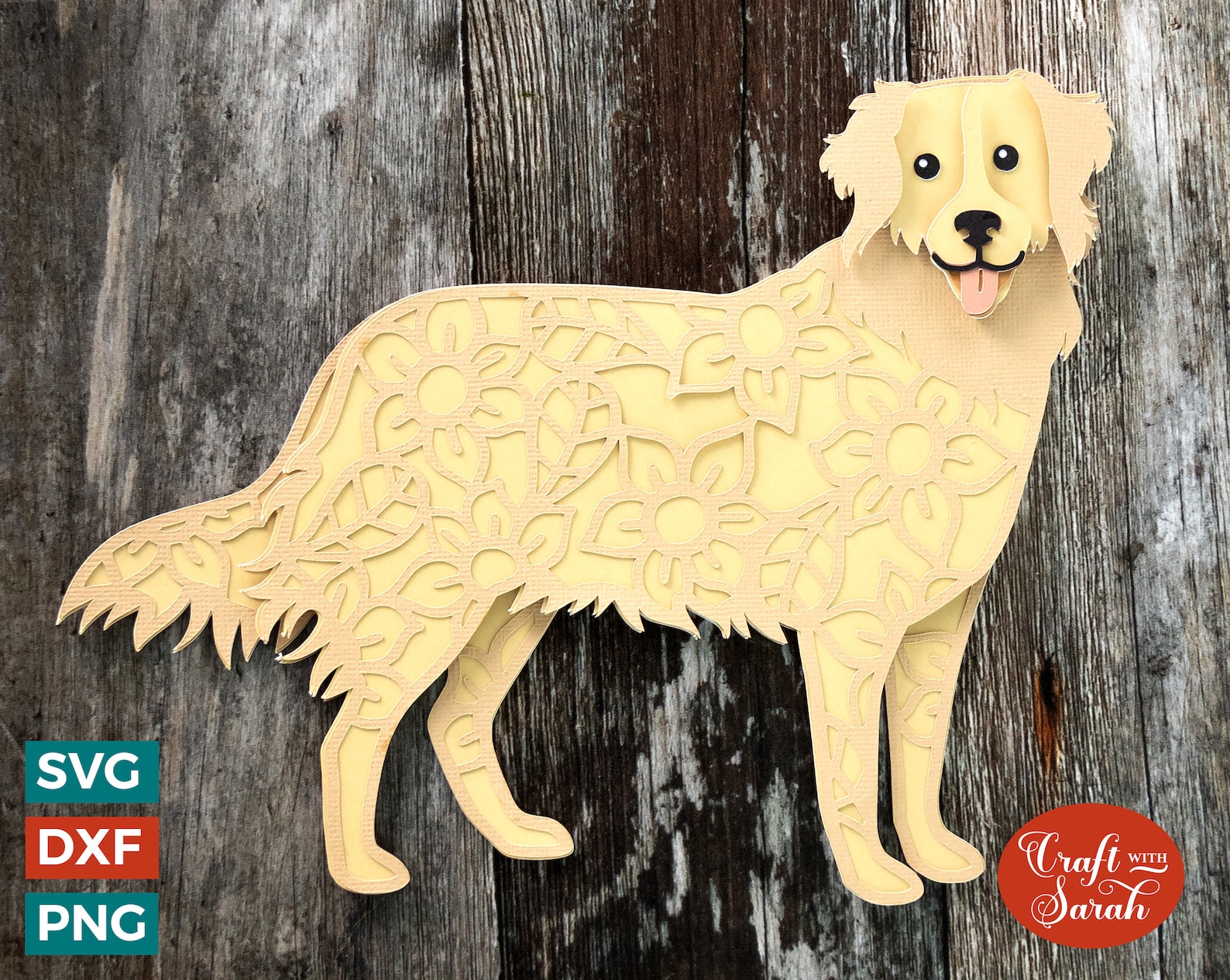 Golden Retriever SVG Layered Golden Retriever Cutting File | Etsy UK