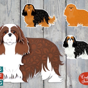 Cavalier King Charles SVG | Lime à découper superposée Cavalier King Charles