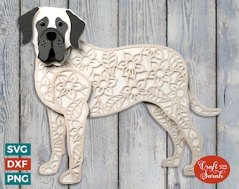 Mastiff Dog SVG | Layered English Mastiff Dog Cutting File