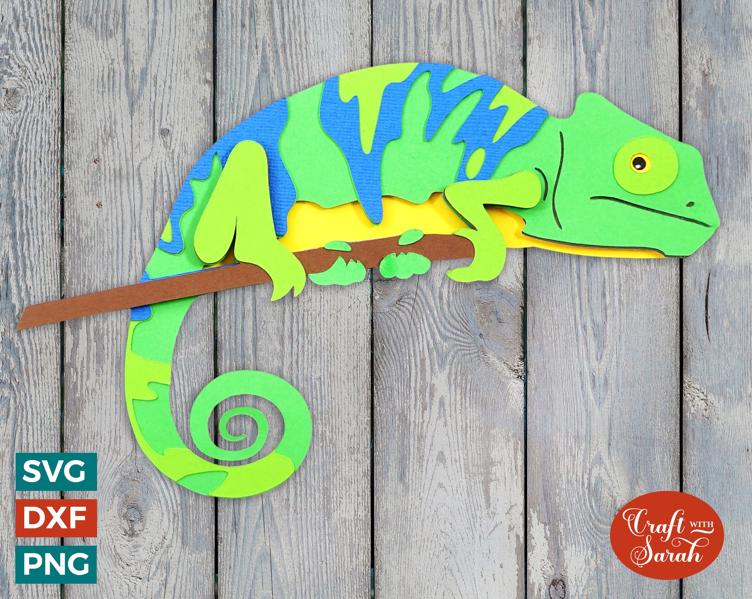 Chameleon SVG | Layered Lizard Cutting File - Etsy
