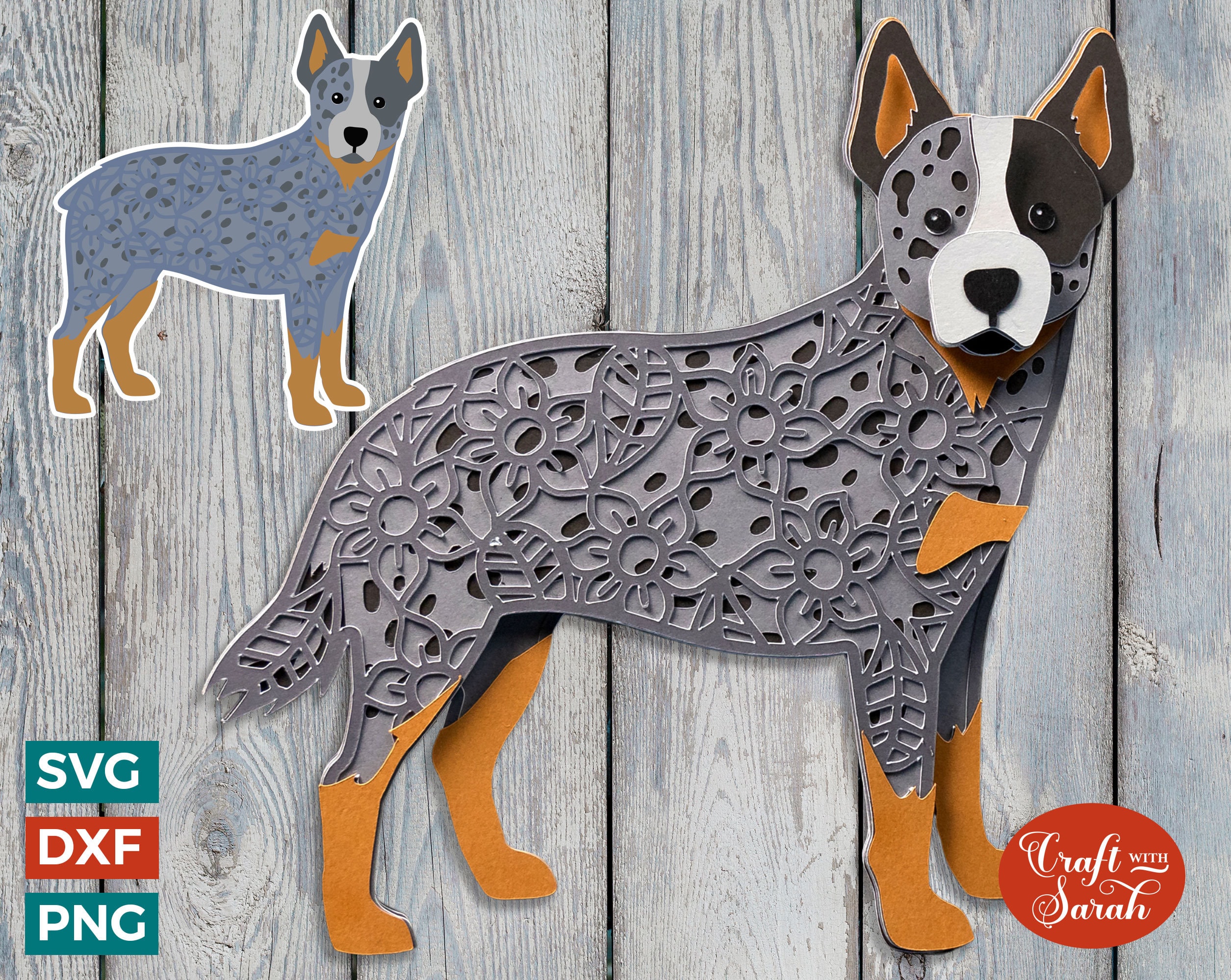 Australian Cattle Dog SVG Layered Blue Heeler Cutting File Etsy