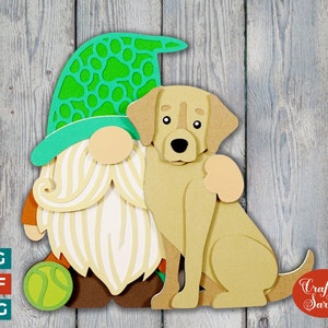Dog Lover Gnome SVG File | Layered Male Dog Lover Gnome Cutting File