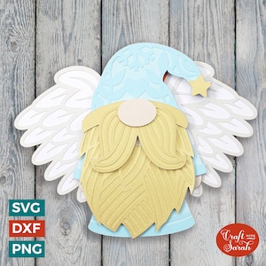 Weihnachtsengel Gnom SVG | Festliche männliche Krippe Gonk Cut Files