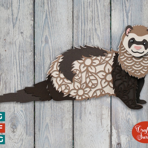 Ferret SVG Layered Ferret Cutting File Etsy