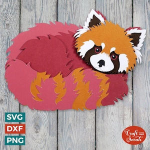 Roter Panda SVG | Mehrschichtige Roter Panda Cut Dateien