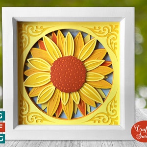 Boîte d'ombre tournesol SVG | Lime superposée tournesol
