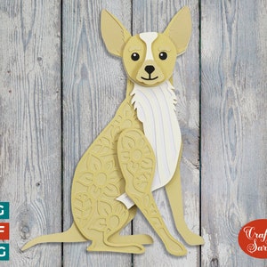 Chihuahua (Deer Head) SVG | Layered Deer Head Chihuahua Cutting File