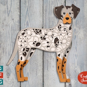 Catahoula Leopard Hund SVG | Louisiana Catahoula Leopard Hund Schneidedatei
