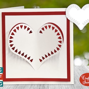 Biglietto d'auguri con cuore in filigrana / "taglia e piega" 6