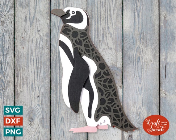 Magellanic Penguin SVG | 3D Layered Penguin Cutting File