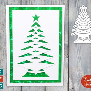 Christmas Tree Cut Tuck Card SVG | Cut & Tuck Greetings Card 19