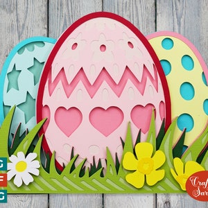 Oeufs de Pâques à motifs SVG | Pâques 3D SVG