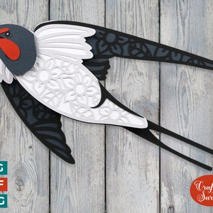 Hirondelle SVG | Lime à découper pour hirondelle ou oiseau rapide