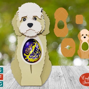 Porta huevos de chocolate Cockerpoo SVG / Porta huevos de chocolate Cockerpoo de Pascua