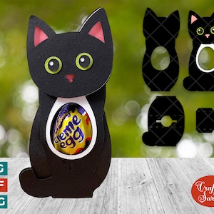 Kitten Egg Holder SVG | Easter Kitten Chocolate Egg Holder