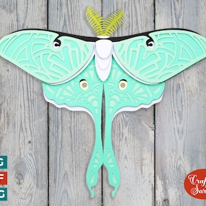 Lunar Moth SVG | Layered Moth Insect Cutting File