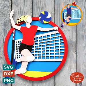 Volleyball SVG / File di taglio per beach volley maschile e femminile